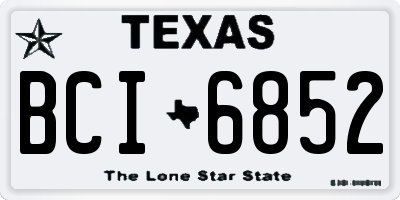 TX license plate BCI6852