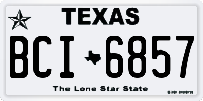 TX license plate BCI6857