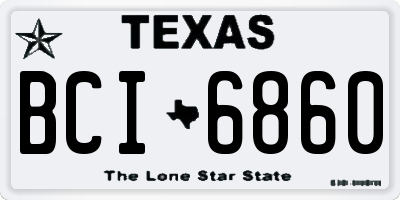 TX license plate BCI6860