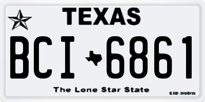 TX license plate BCI6861