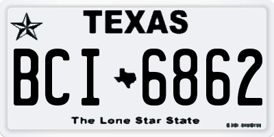 TX license plate BCI6862