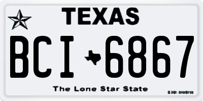 TX license plate BCI6867
