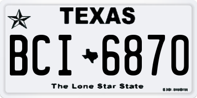 TX license plate BCI6870