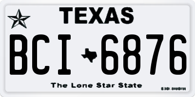 TX license plate BCI6876