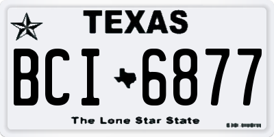 TX license plate BCI6877