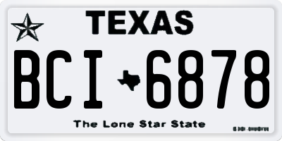 TX license plate BCI6878