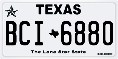 TX license plate BCI6880