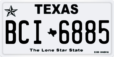 TX license plate BCI6885