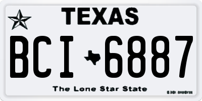 TX license plate BCI6887