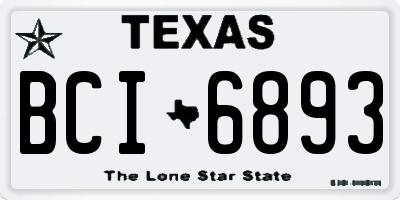 TX license plate BCI6893