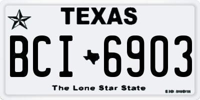 TX license plate BCI6903