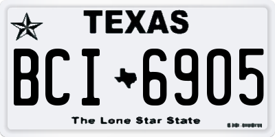 TX license plate BCI6905