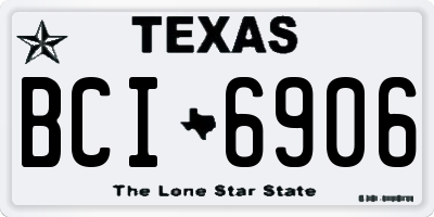 TX license plate BCI6906