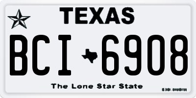 TX license plate BCI6908