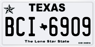 TX license plate BCI6909