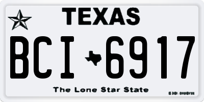 TX license plate BCI6917