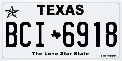 TX license plate BCI6918