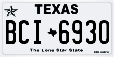TX license plate BCI6930