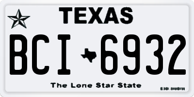 TX license plate BCI6932