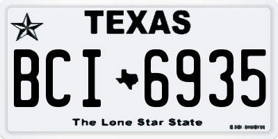 TX license plate BCI6935