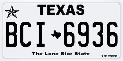 TX license plate BCI6936