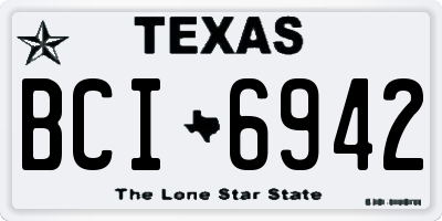 TX license plate BCI6942