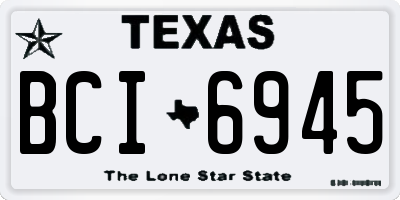 TX license plate BCI6945