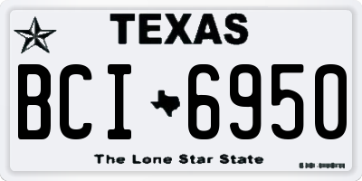 TX license plate BCI6950