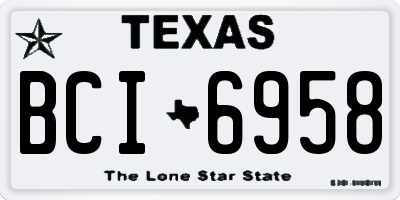 TX license plate BCI6958