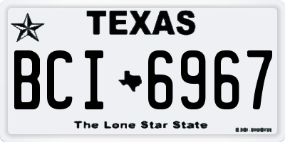 TX license plate BCI6967