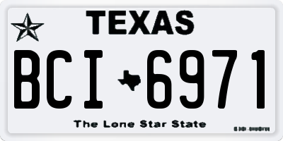 TX license plate BCI6971