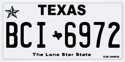 TX license plate BCI6972