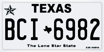 TX license plate BCI6982