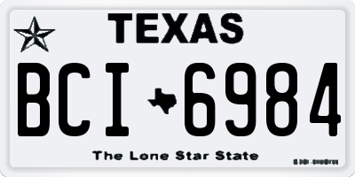 TX license plate BCI6984