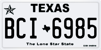 TX license plate BCI6985