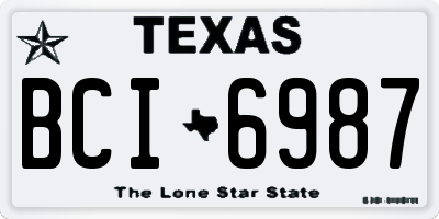 TX license plate BCI6987