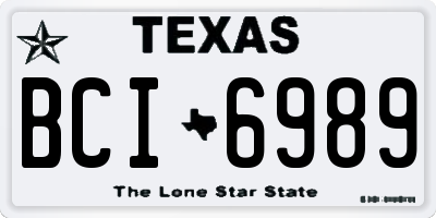 TX license plate BCI6989