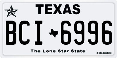 TX license plate BCI6996