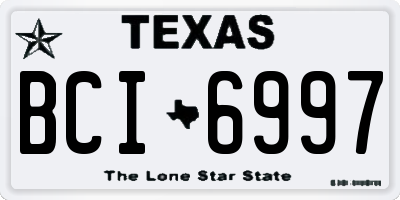 TX license plate BCI6997