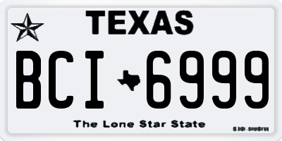 TX license plate BCI6999