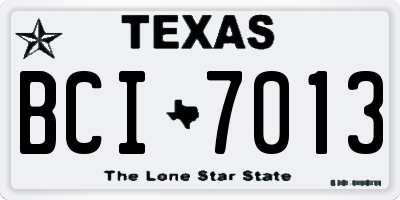 TX license plate BCI7013