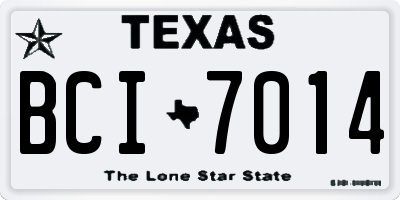 TX license plate BCI7014