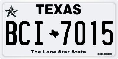 TX license plate BCI7015