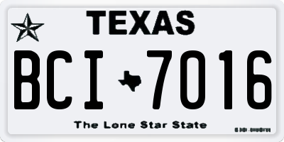 TX license plate BCI7016
