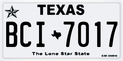 TX license plate BCI7017