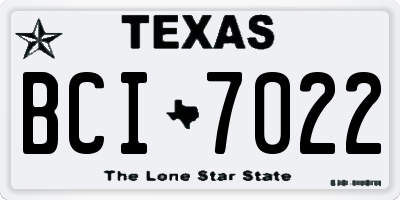 TX license plate BCI7022