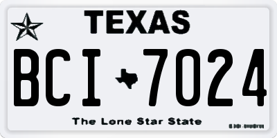 TX license plate BCI7024