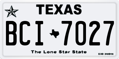 TX license plate BCI7027