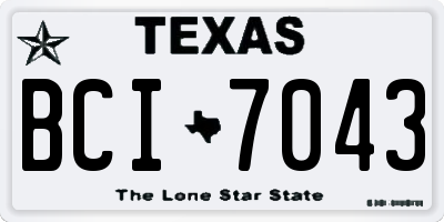 TX license plate BCI7043