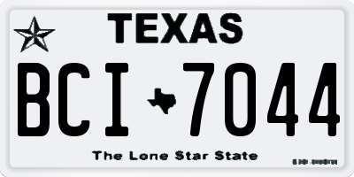 TX license plate BCI7044